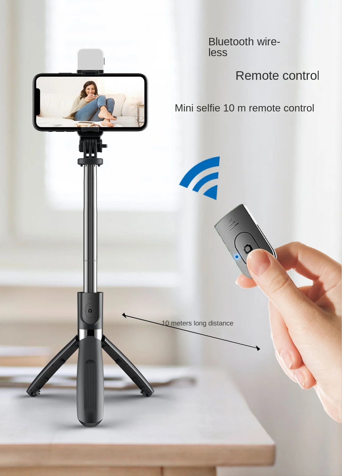 Xiaomi Bluetooth Wireless Selfie Stick Mini Tripod Extendable Monopod with Fill Light Remote Shutter for Xiaomi Phone Tripod