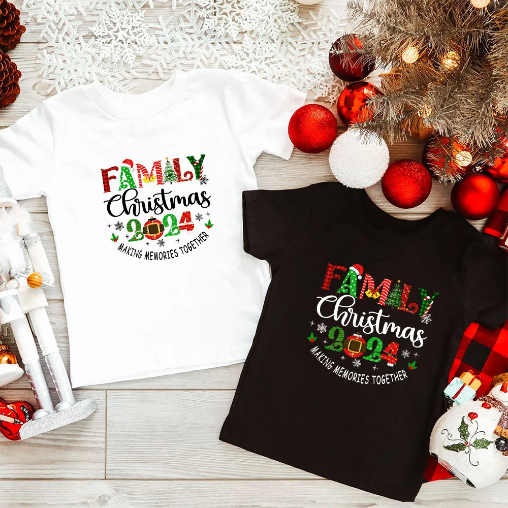 Family Christmas T-Shirt Mom Dad Baby Matching Family Christmas Shirts Christmas Tshirt Family Holidays Tops Tee Baby Bodysuit