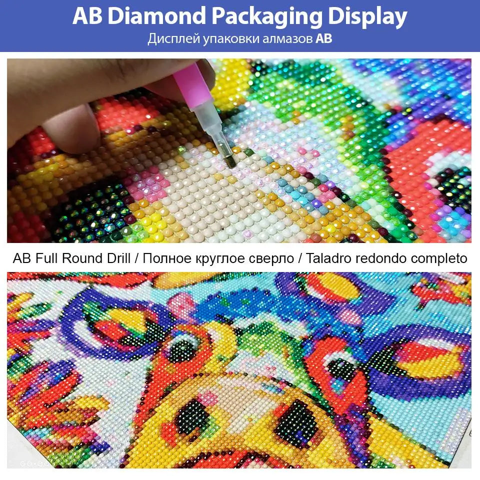 Fairy Dust AB DIY Diamond Painting Colorful Ocean Wild Life Shark Seahorse Octopus Turtle Mosaic Embroidery Stitch Kit Wall Art