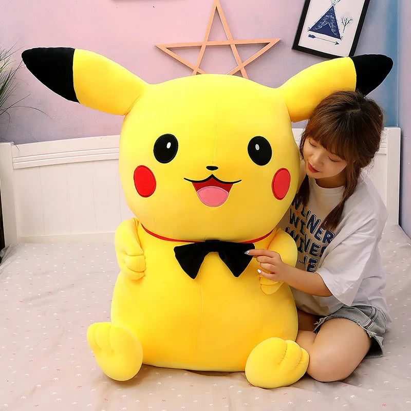 40-120cm Large Pokemon Plush Toys Pikachu Laugh Kawaii Anime Plushie Dolls Pokémon Soft Stuffed Giant Pillows Gifts for Children