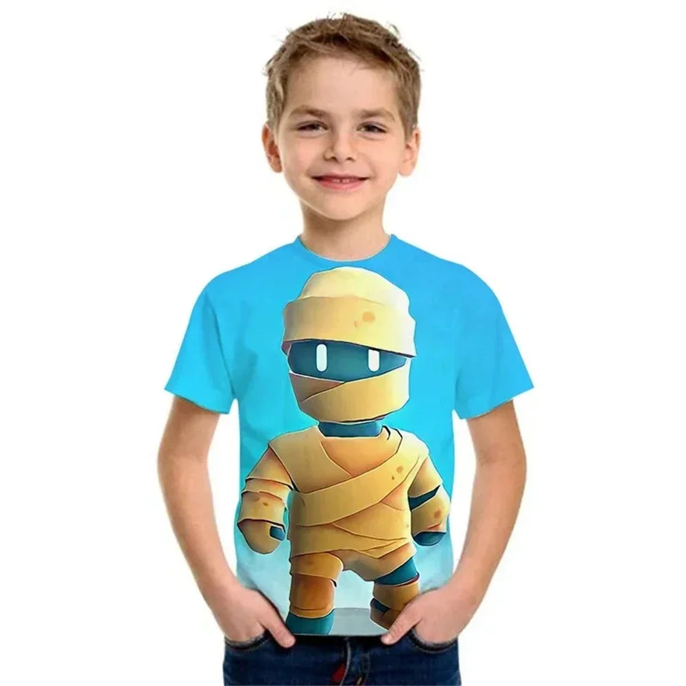 Stumble Guys Game 3D Printed Kids T Shirt Children Clothing Harajuku