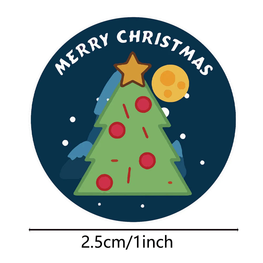 50-500Pcs Christmas Theme Seal Labels Stickers Merry Christmas Stickers For DIY Gift Baking Package Envelope Stationery Decor