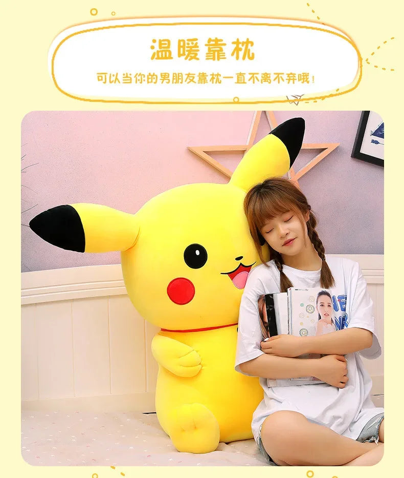 40-120cm Large Pokemon Plush Toys Pikachu Laugh Kawaii Anime Plushie Dolls Pokémon Soft Stuffed Giant Pillows Gifts for Children