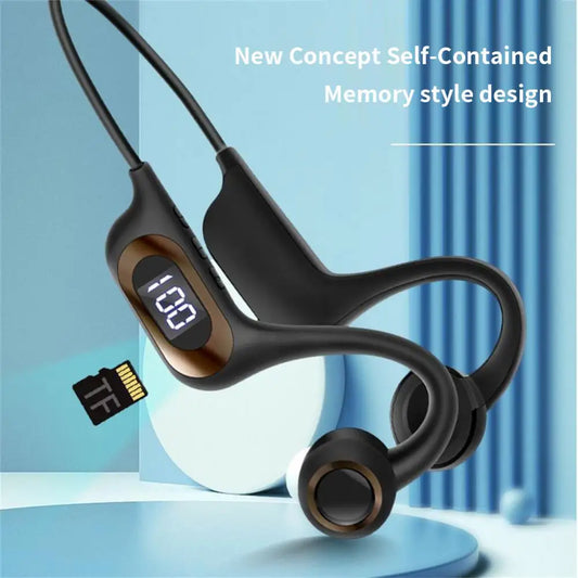 Bone Conduction Headphone 5.3 Ear-hook Air Conduction Wireless Sport Headset With Mic For Android iOS Support SD Card