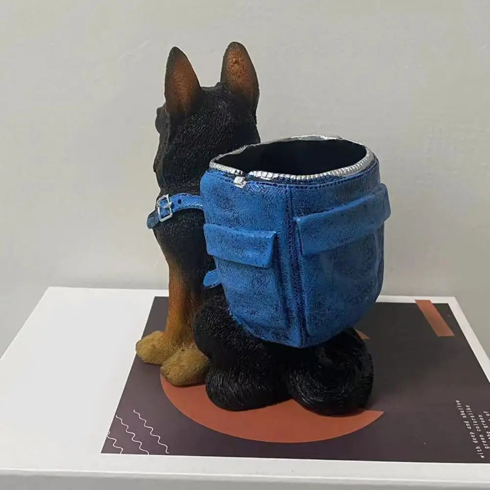 Desk Accessory Shepherd Dog Pen Holder Desk Organizer for Office Pencil Cup for Desktop Unique Desk Accessories