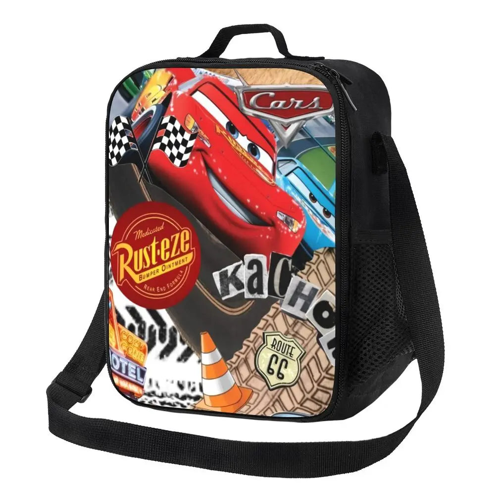 Lightning McQueen Racer Thermal Insulated Lunch Bag Women Lunch Tote for Kids School Children Storage Bento Food Box