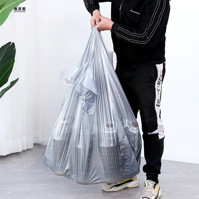 Super Large Silver Bags Thicken Plastic Moving Packaging Bag Transparent with Handle for Duvet Blanket  Bedding Clothing Storage