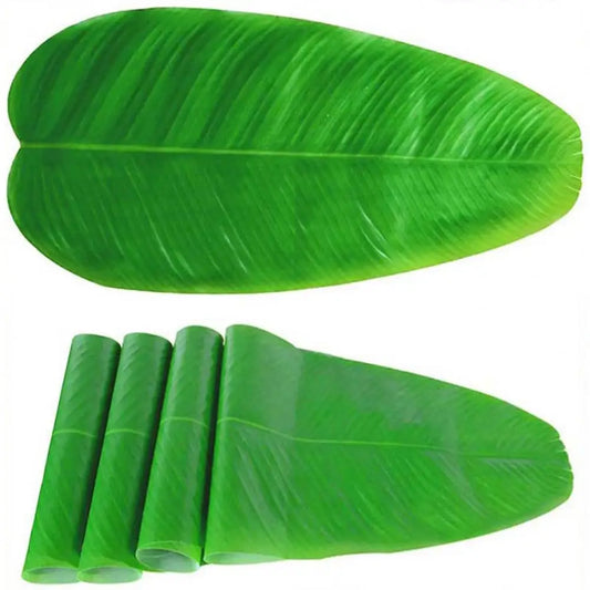 Artificial Banana Leaf Placemats Table Decoration Heat Resistant Drink Cup Coasters Faux Pad Dining Table Mats