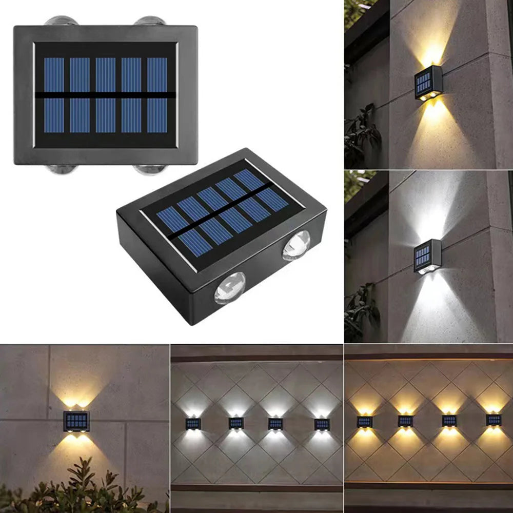 Solar LED Wall Lights Outdoor Garden Decoration Wall Lamp Waterproof Up And Down Luminous Lighting Outdoor Solar LED Lamp