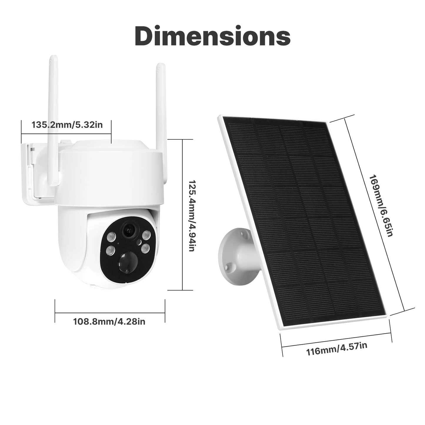 MOES Tuya WiFi 4MP Surveillance Smart Security Camera Solar Charging IP65 Waterproof Human Tracking Full Color Night Vision