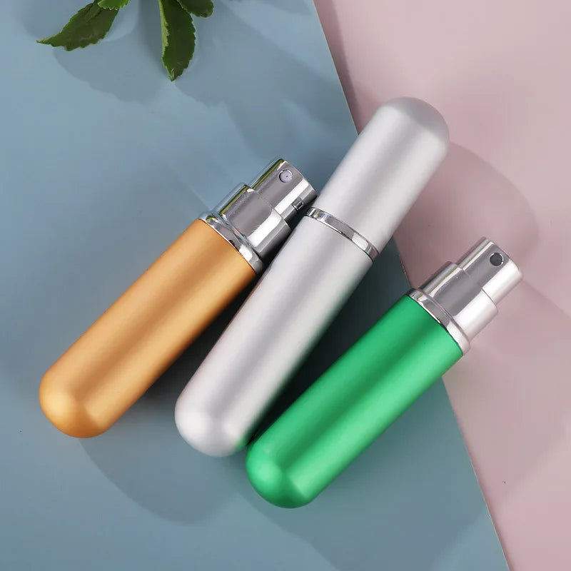 1PC 5ml Portable Mini Perfume Glass Bottle Travel Aluminum Spray Atomizer Empty Metal Parfume Atomiser Sprayer