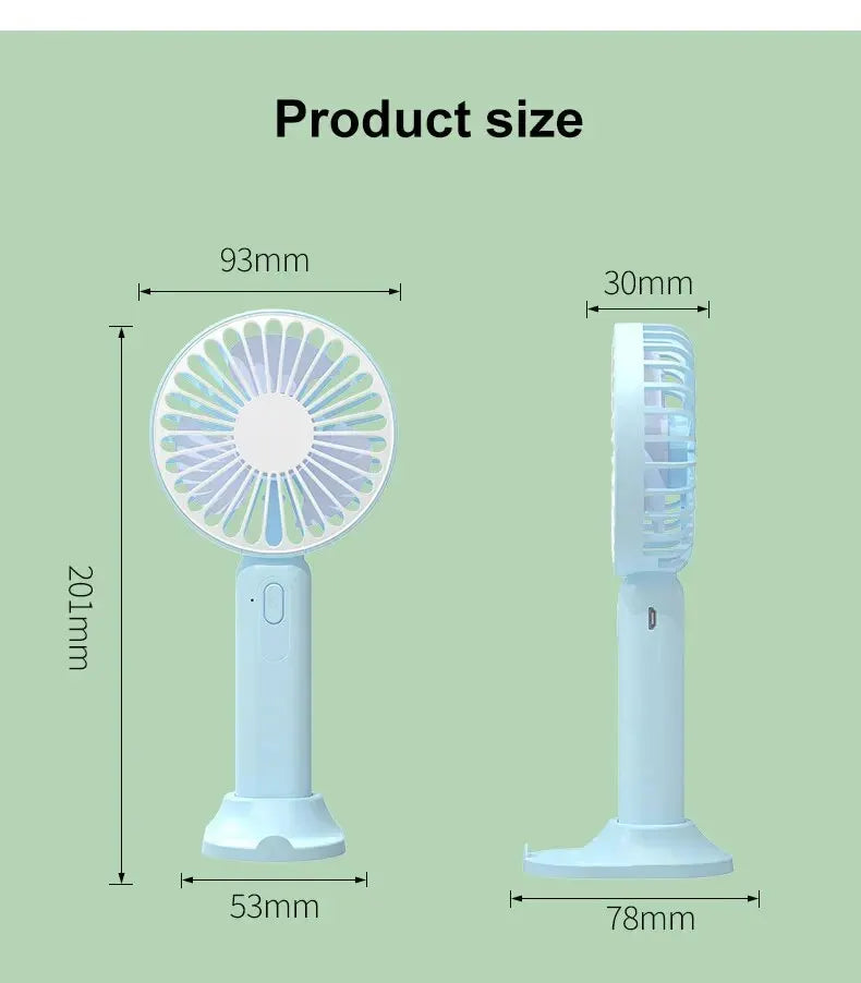 Portable Fan Office Desktop Multifunctional Folding Headed Small Electric Fan USB Mini Portable High Wind Pocket Fan