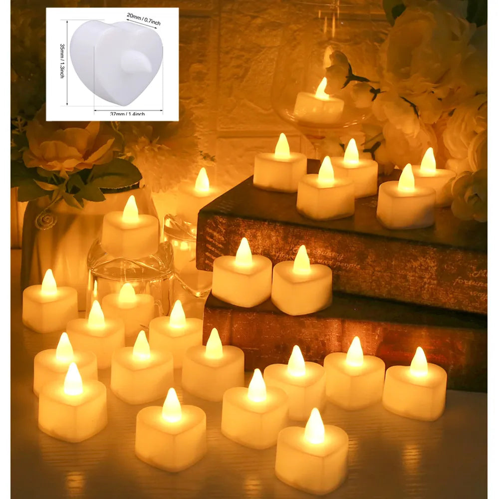 12/24Pcs Pack Flameless LED Candle Wishing Tea Light Warm White Battery Operated Candles Halloween Christmas Wedding Decor