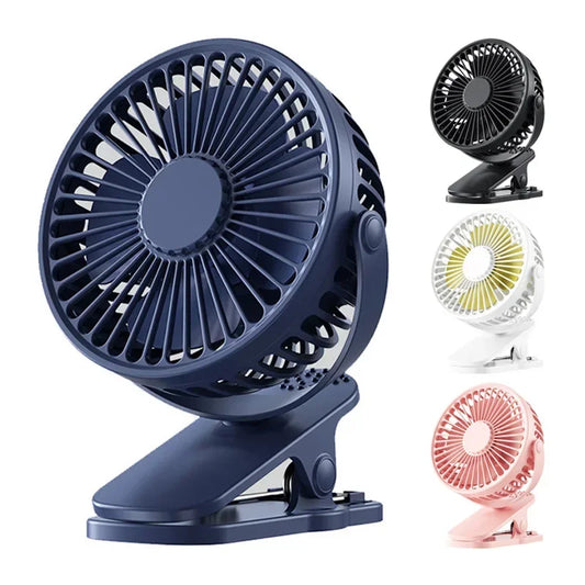 USB Rechargeable Table Fan Clip-on Type Portable Mini Desk Fan 360 Degree Rotation Adjustable Clip-on Fan For Student Dormitory