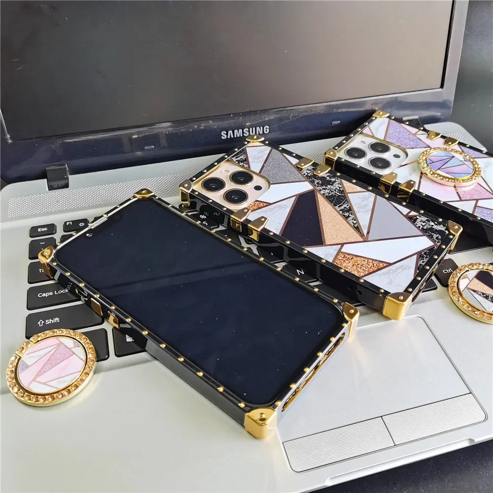 Gold Splicing Woman Cover Phone Case for Samsung Galaxy A15 A25 A35 A55 A54 A14 A52 A72 A34 A32 A13 A53 A33 A23