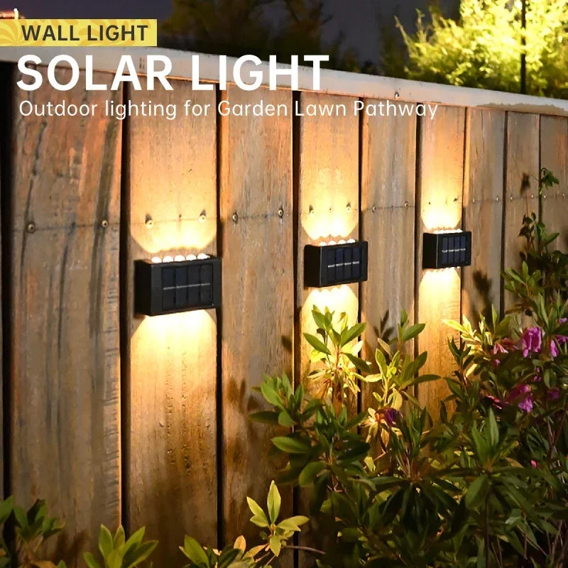 10 LED Solar Wall Lights Outdoor Waterproof Solar Powered Security LED Light For Garden Yard Fence Home Decoration Lighting