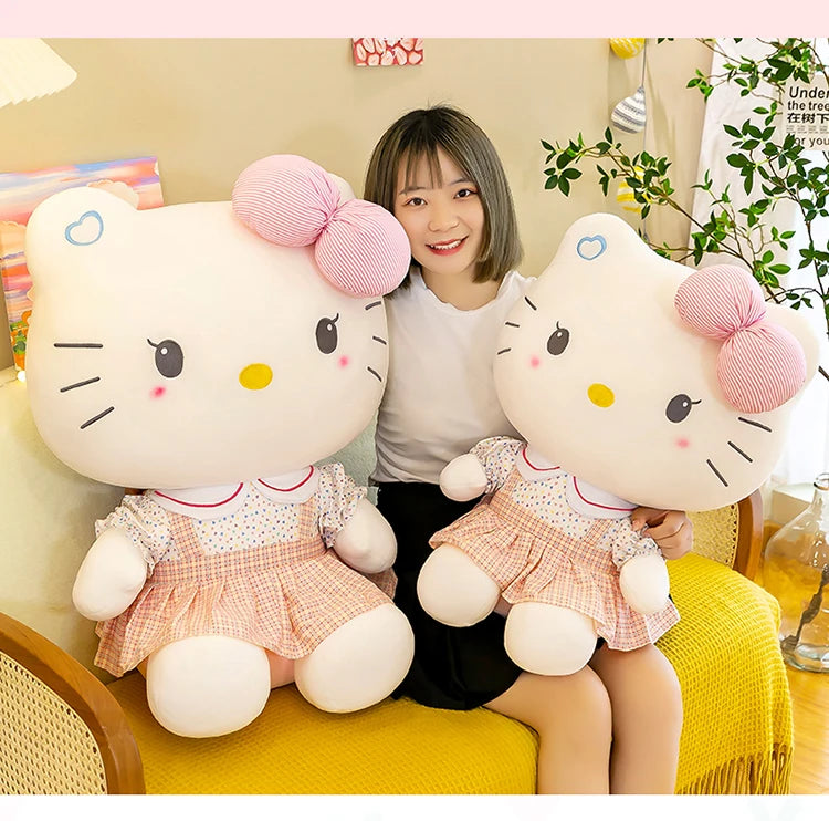 20-70cm Big Size Sanrio Hello Kitty Plush Toys Anime Peripherals Movie KT Cat Kawaii