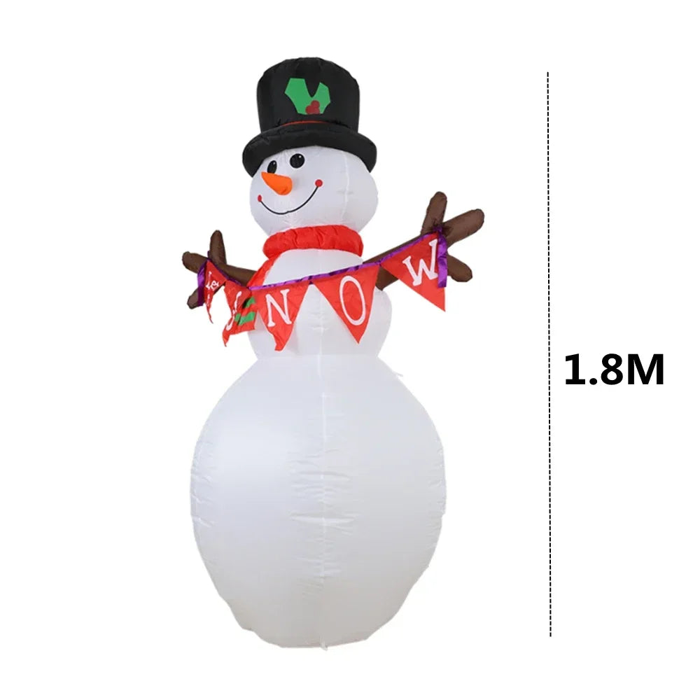 Christmas Inflatables Glowing Snowman Penguins Santa Claus with Built-in LED Decoration for Xmas