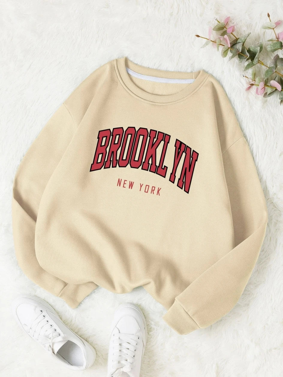 Brooklyn New Work Printed Hoodies Women Cotton Colorful Clothes  Basic Trend Hooded Tops Be Durable Harajuku Hoodie Womens