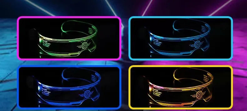 LED Glasses for Music Bar KTV Neon Party Christmas Halloween Decoration LED Goggles