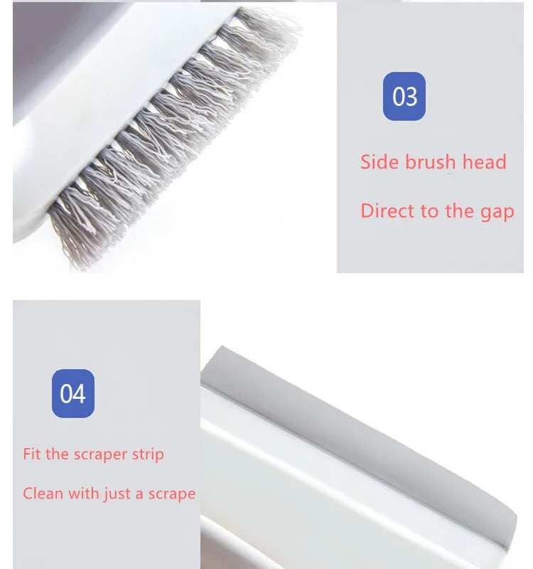 Wall Corner Cleaning Brush 4 In1 Multifunctional Toilet Gap Brush with Handle Window Gap Cleaning Brush Household Cleaning Tools