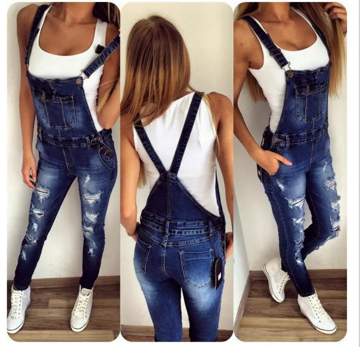 Women's Vintage Overalls Denim Jeans