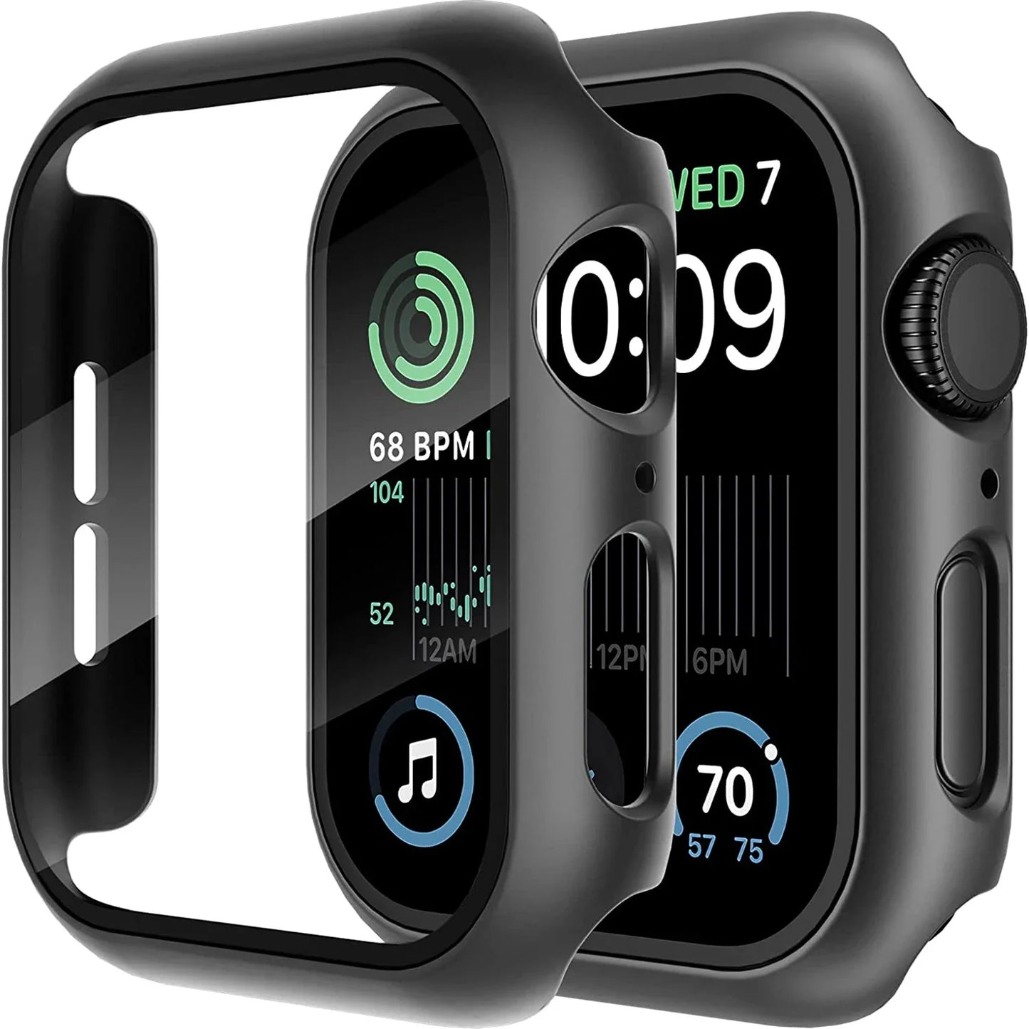 Tempered Glass + Cover For Apple Watch 9 8 7 45mm 41mm