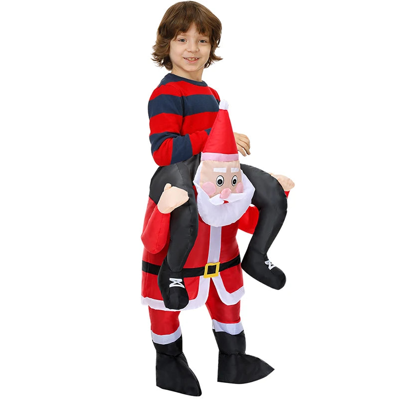 120-190CM Christmas Santa Claus Adult Inflatable Costume Fancy Funny Cosplay Clothing Performance