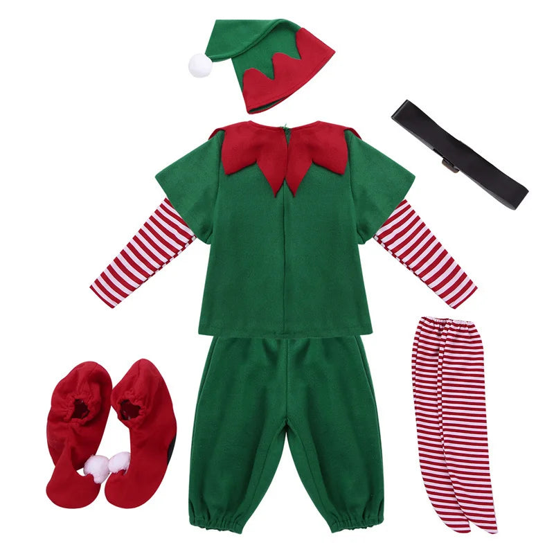 Elf Girls Christmas Costume Festival Santa Clause for Girls New Year children clothing Fancy Dress Xmas Party Dress