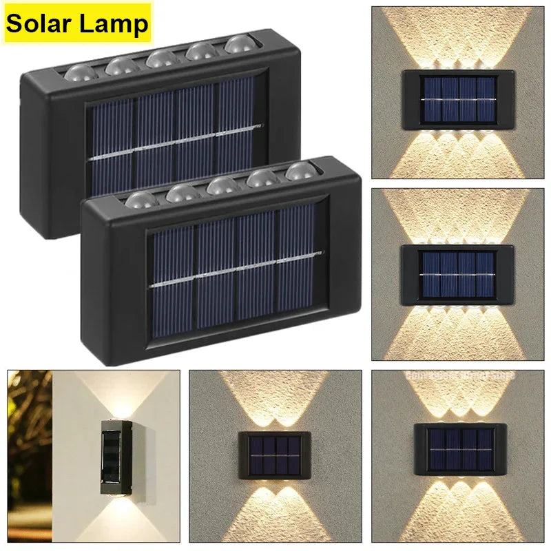 10 LED Solar Wall Lights Outdoor Waterproof Solar Powered Security LED Light For Garden Yard Fence Home Decoration Lighting