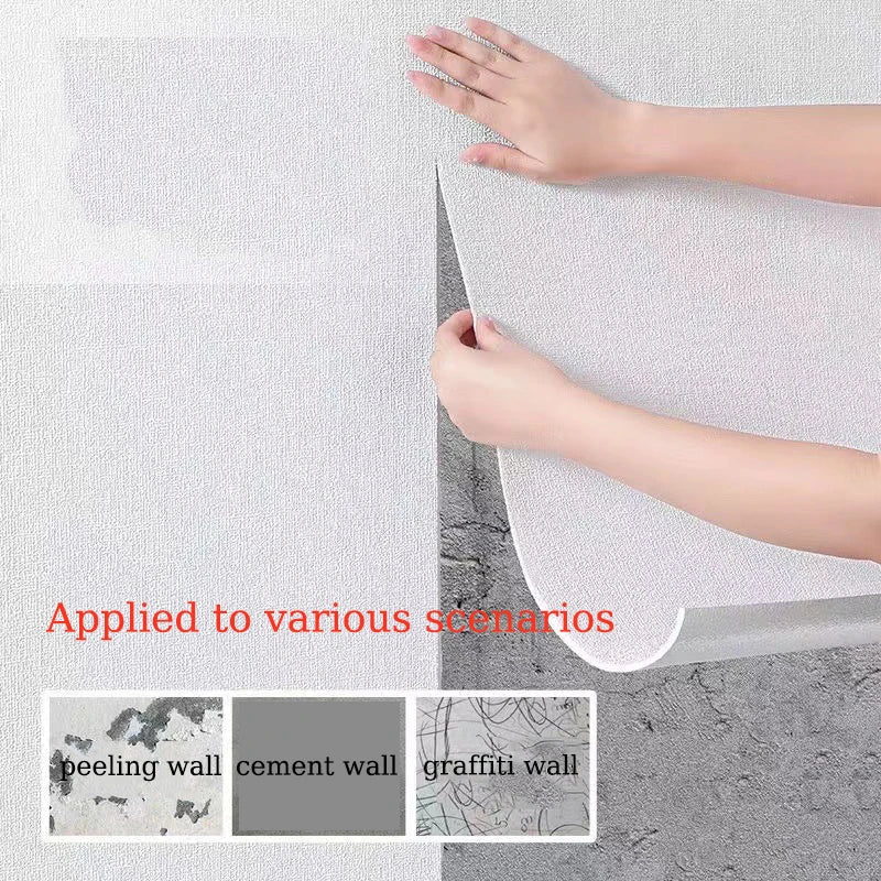 Linen 3D Foam Self-adhesive PVC Solid Color Thickened Waterproof Background Wall Renovation Wallpaper Wall Stickers Home Decor