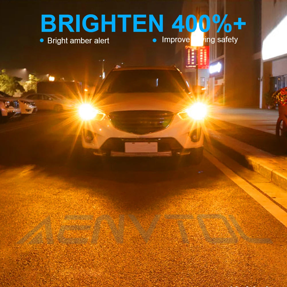 AENVTOL 2pcs 1156 1157 P21W BA15S LED Lamp T25 T20 7443 W21/5W LED Bulbs Daylights Reverse Brake Tail Turn Signal Lights 1200LM