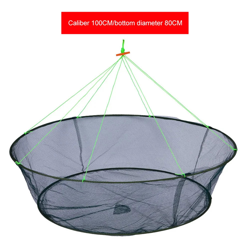 Foldable Drop Net Fishing Landing Prawn Bait Crab Shrimp Pier Harbour Pond Mesh for Vertical Shore Use String Carrying Net Lift