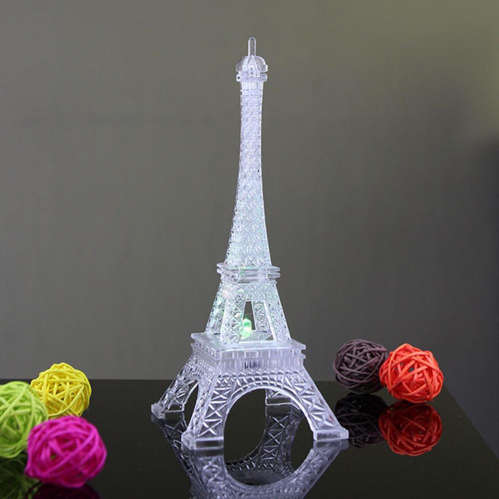 Night Light Mini LED Eiffel Tower Color Changing Home Bedroom Party Lamp Decor