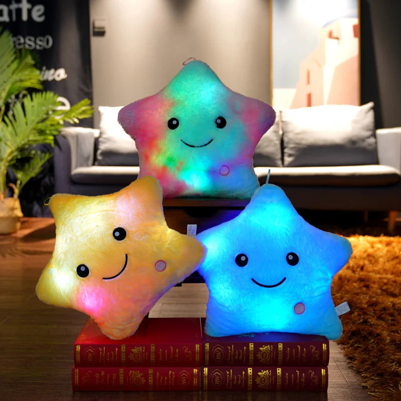 Cute Led Light Plush Toy Star Pillow Luminous Star Throw Pillow With Colorful Light KidsToy Birthday Christmas Gift