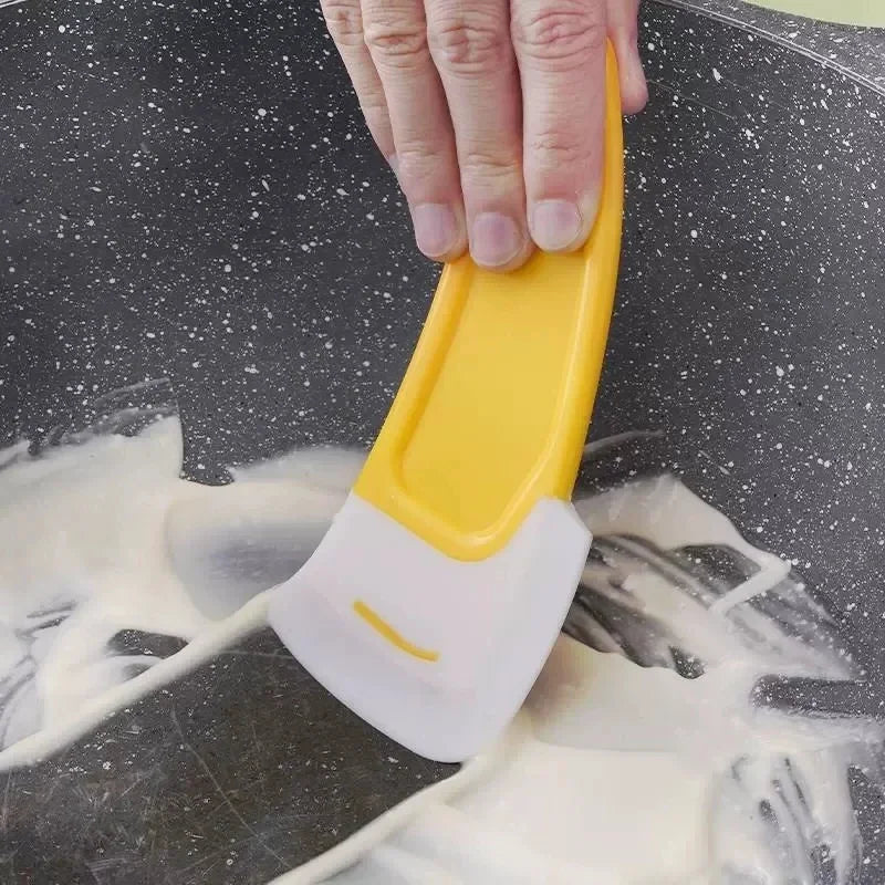 4/1Pcs Kitchen Silicone Scraper Cleaning Spatula for Food Residue Stains Remover Brush Oil Plate Clean Soft Blades Cleaning Tool