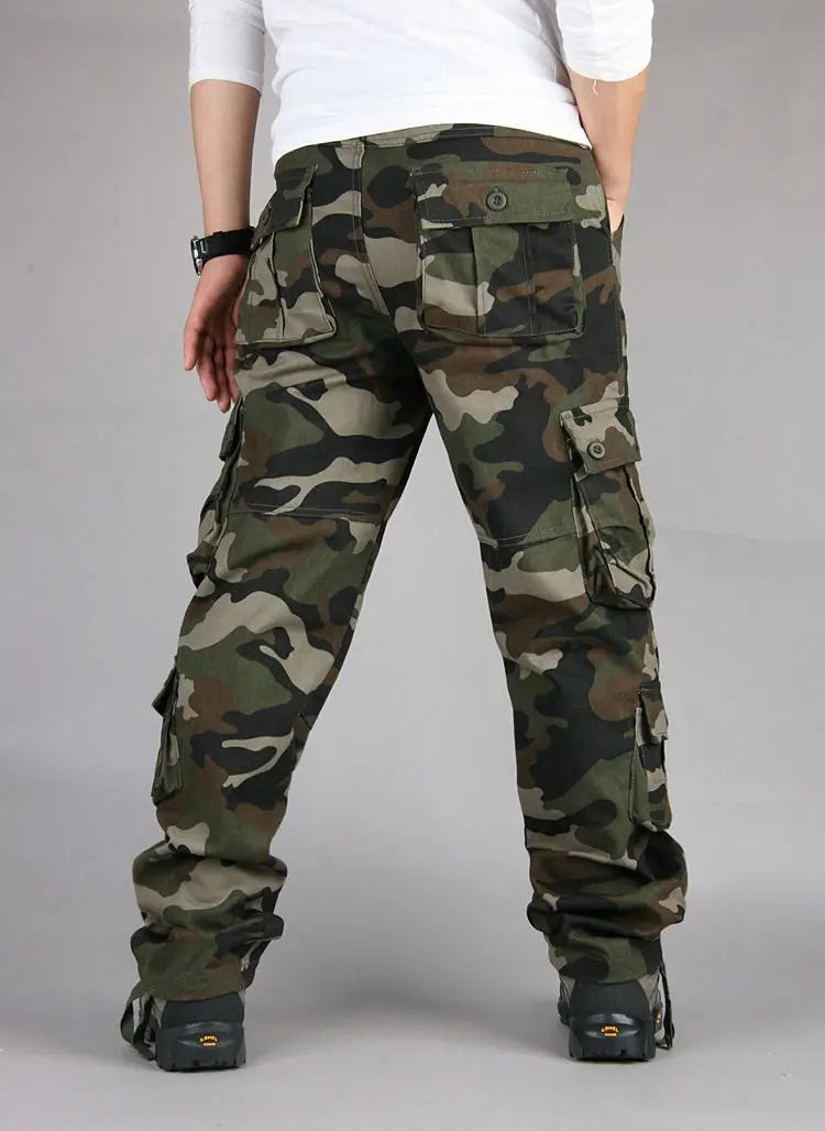 Men Cargo Pants Loose Army Tactical Pants Multi-pocket Trousers Pantalon Homme Big Size Male Military Mens Overalls