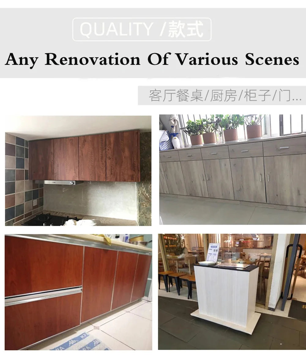 Waterproof Wood Vinyl Wallpaper Self Adhesive wallpapers Doors Cabinet Desktop Modern Furniture Decorative wall Paper