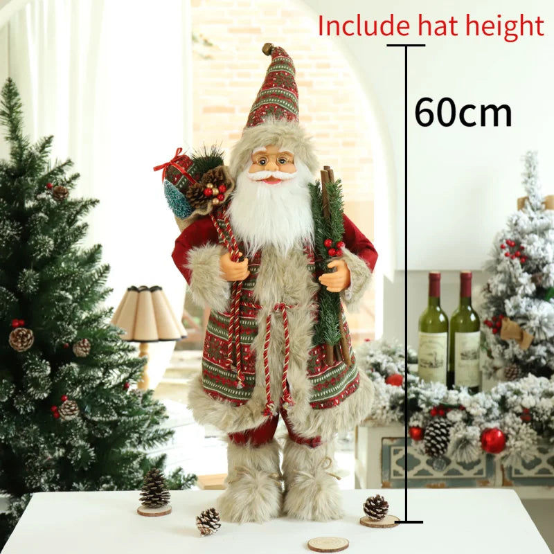 60cm Large Santa Claus Merry Christmas Decorations for Home Happy New Year Santa Claus Doll Window Decorations Home gift