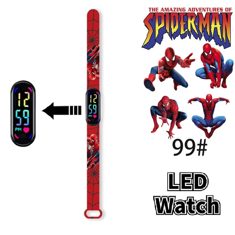 Spider Man 2 children's Luminous Watch LED Touch Waterproof Clock Sports