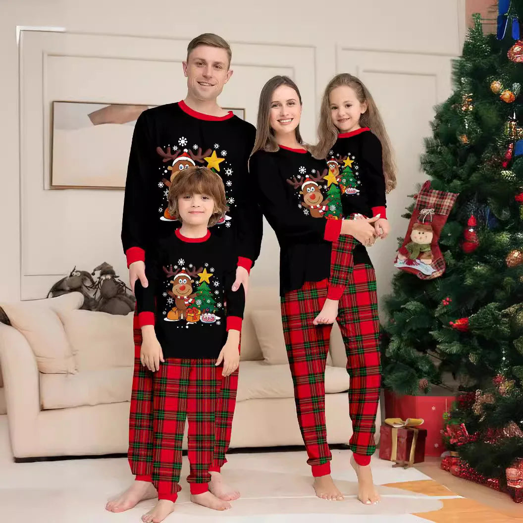 Christmas tree Pajama printing family Christmas set for a family of four pajamas pants 2 pieces