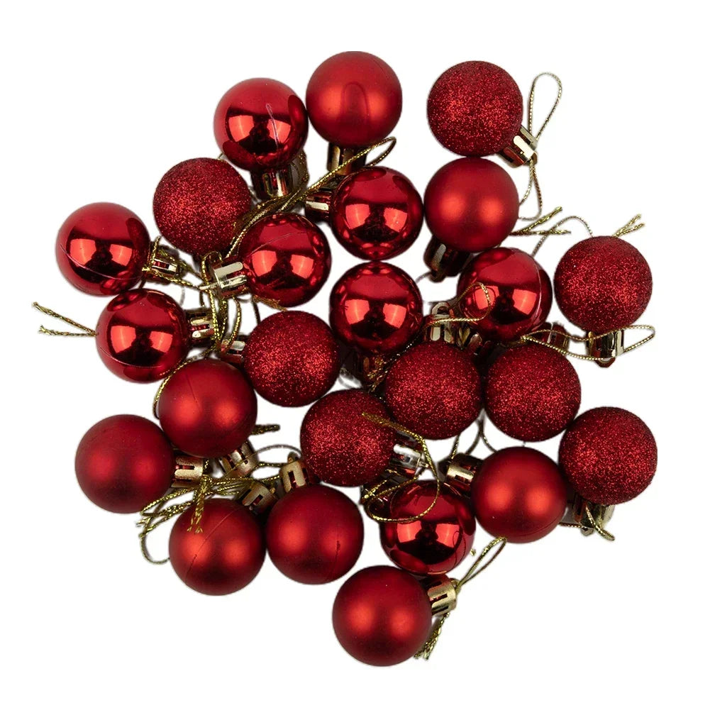 Xmas Party Decor 24Pcs Christmas Ball Bridal Shower Party For Christmas Tree Decoration Hanging Decor Pink Red Silver Blue