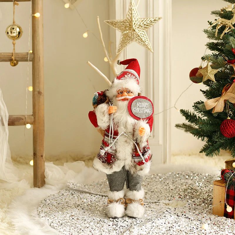 60cm Large Santa Claus Merry Christmas Decorations for Home Happy New Year Santa Claus Doll Window Decorations Home gift