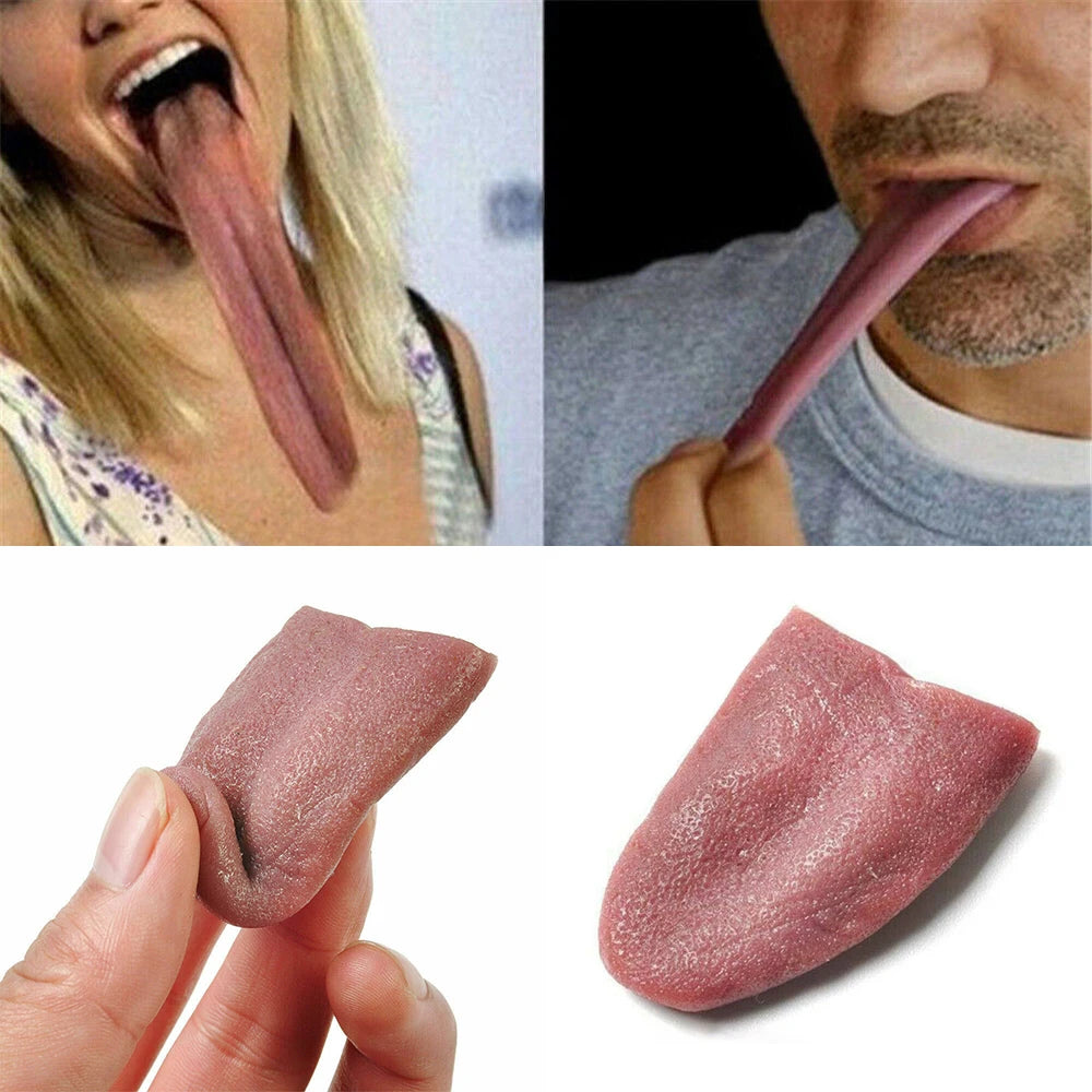 Fake Tongue Prank Steel Needle Tongue Piercing Magician Props Halloween Fool's Day Trickery Toys