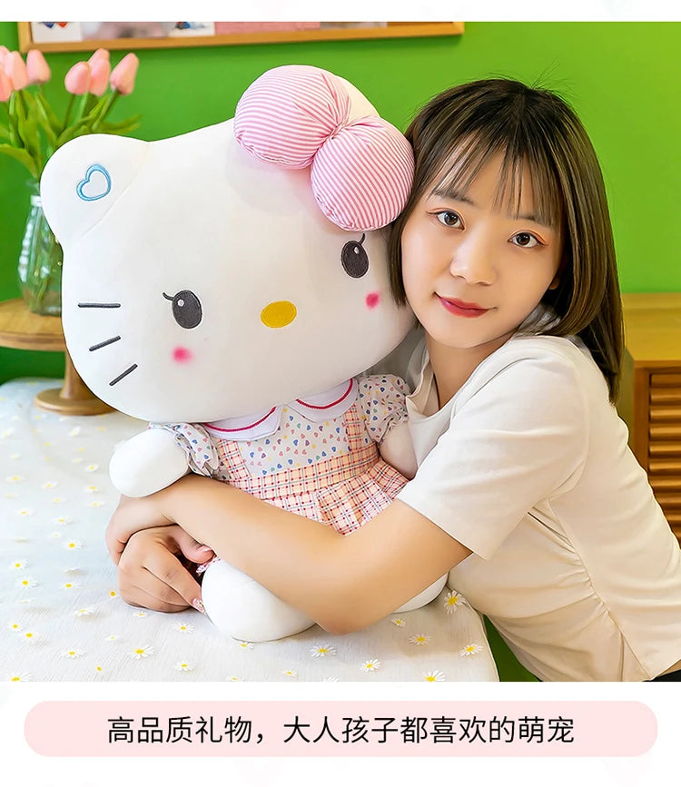 20-70cm Big Size Sanrio Hello Kitty Plush Toys Anime Peripherals Movie KT Cat Kawaii