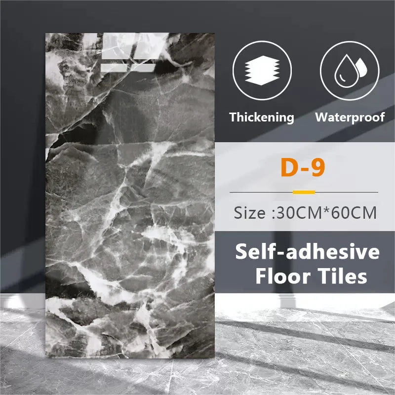 30cmx60cm Wall Stickers Thick Self Adhesive Tiles Floor Stickers Marble Bathroom Ground Waterproof Wall Sticker  PVC