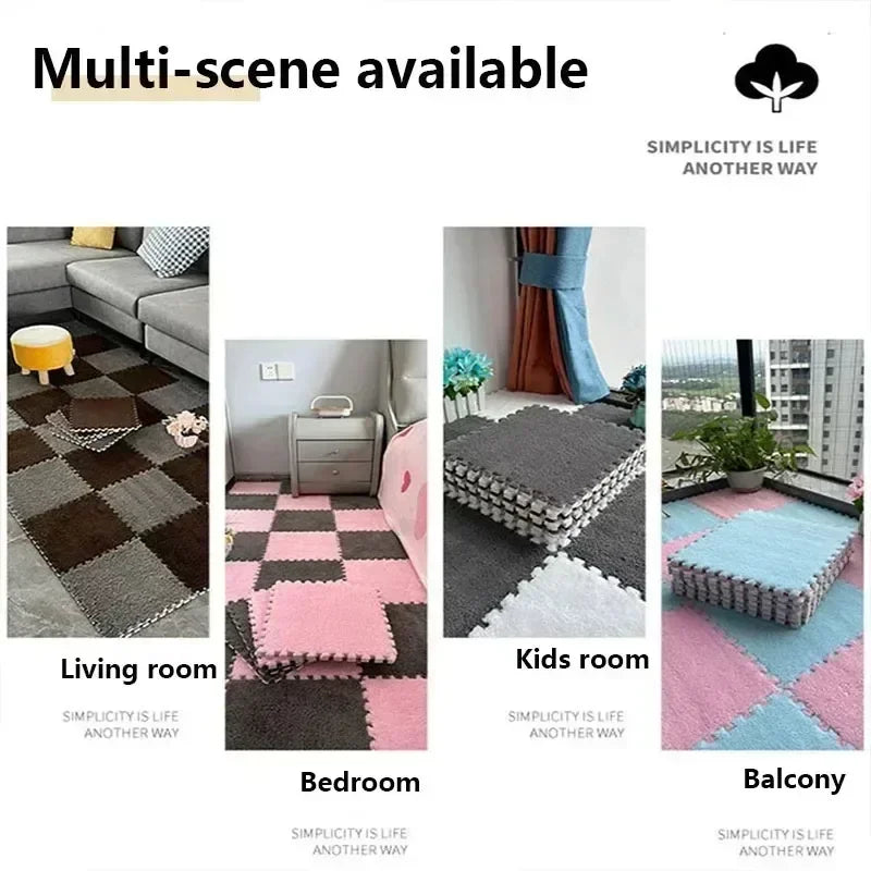 30x30CM Soft Plush Children's Mat Baby Play Mat Baby Toys Eva Foam Puzzle Carpet in Children's Room Keep Warm Playmat