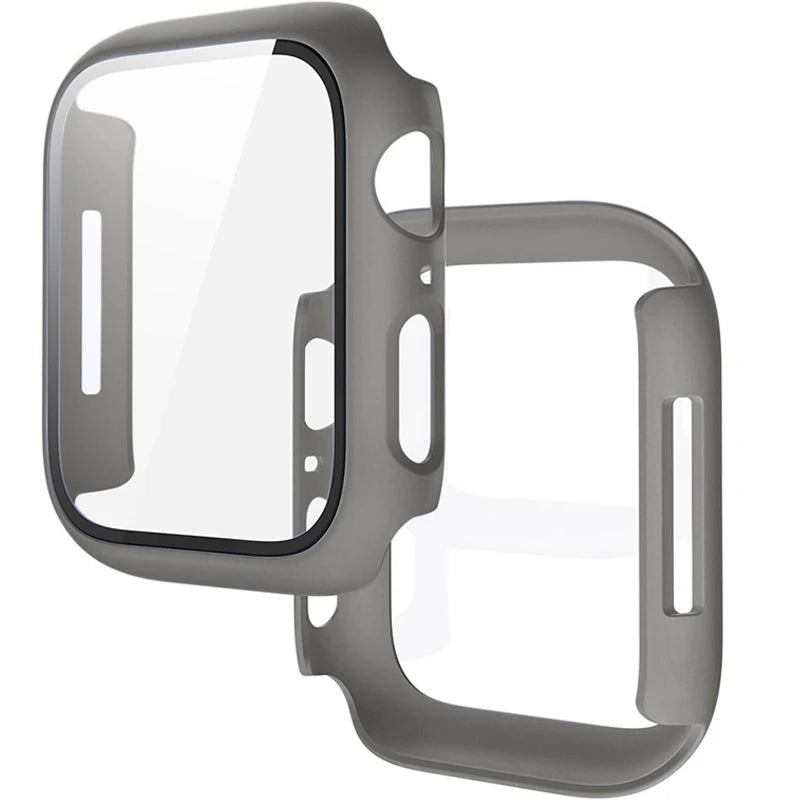 Tempered Glass + Cover For Apple Watch 9 8 7 45mm 41mm