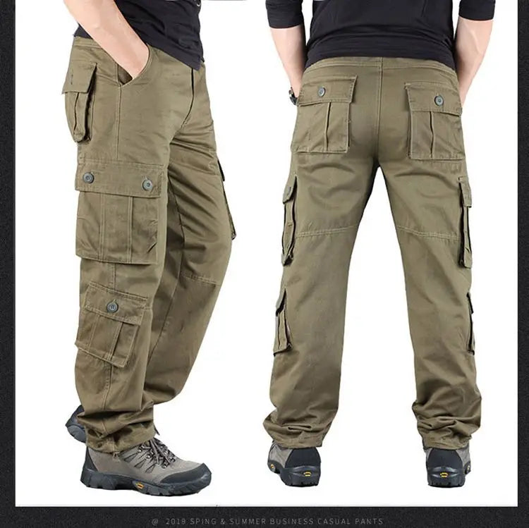 Men Cargo Pants Loose Army Tactical Pants Multi-pocket Trousers Pantalon Homme Big Size Male Military Mens Overalls