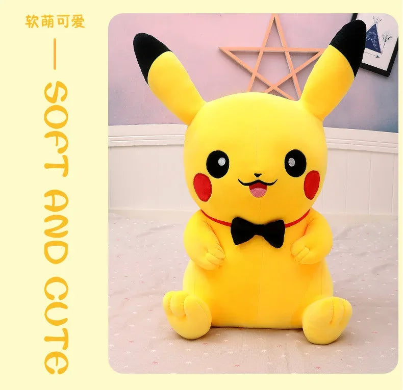 40-120cm Large Pokemon Plush Toys Pikachu Laugh Kawaii Anime Plushie Dolls Pokémon Soft Stuffed Giant Pillows Gifts for Children